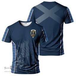 ScotsTee Shop Scottish Mercer Modern Clan Crest Scottish Thistle Sport Style Tartan T Shirt