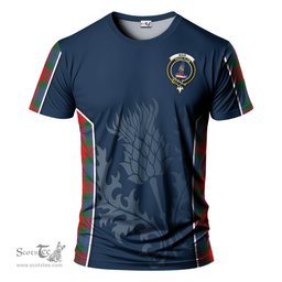 ScotsTee Shop Scottish Mar Clan Crest Scottish Thistle Sport Style Tartan T Shirt
