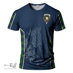 ScotsTee Shop Scottish Oliphant Modern Clan Crest Scottish Thistle Sport Style Tartan T Shirt