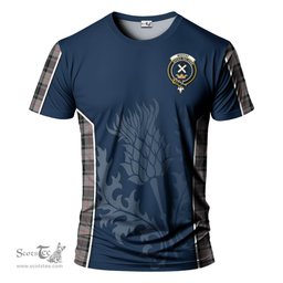 ScotsTee Shop Scottish Moffat Modern Clan Crest Scottish Thistle Sport Style Tartan T Shirt