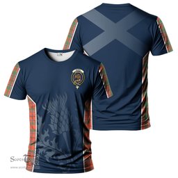 ScotsTee Shop Scottish Munro Ancient Clan Crest Scottish Thistle Sport Style Tartan T Shirt