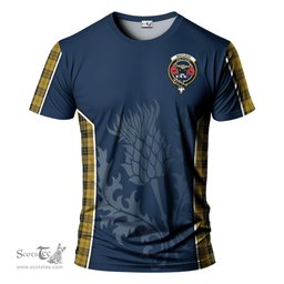 ScotsTee Shop Scottish MacLeod Clan Crest Scottish Thistle Sport Style Tartan T Shirt