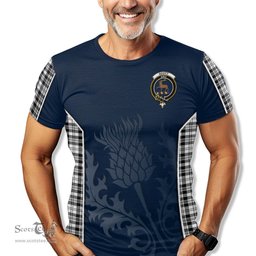 ScotsTee Shop Scottish Scott Black White Clan Crest Scottish Thistle Sport Style Tartan T Shirt