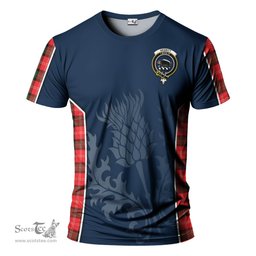 ScotsTee Shop Scottish Nesbitt Modern Clan Crest Scottish Thistle Sport Style Tartan T Shirt