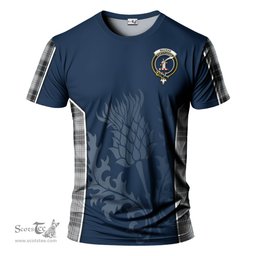 ScotsTee Shop Scottish MacRae Dress Clan Crest Scottish Thistle Sport Style Tartan T Shirt