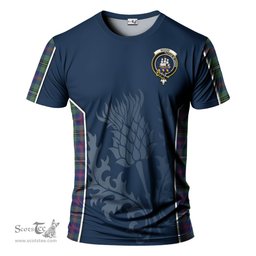 ScotsTee Shop Scottish Wood Modern Clan Crest Scottish Thistle Sport Style Tartan T Shirt