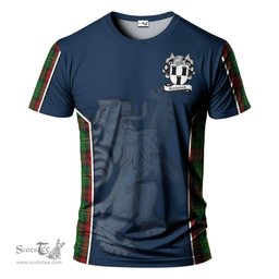 ScotsTee Shop Scottish Blackstock Hunting Clan Crest Scottish Lion Rampant Sport Style Tartan T Shirt