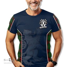 ScotsTee Shop Scottish Blackstock Hunting Clan Crest Scottish Lion Rampant Sport Style Tartan T Shirt