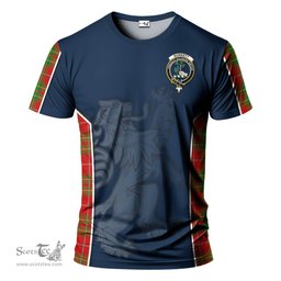 ScotsTee Shop Scottish Burnett Ancient Clan Crest Scottish Lion Rampant Sport Style Tartan T Shirt