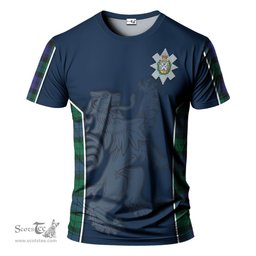ScotsTee Shop Scottish Black Watch Modern Clan Crest Scottish Lion Rampant Sport Style Tartan T Shirt