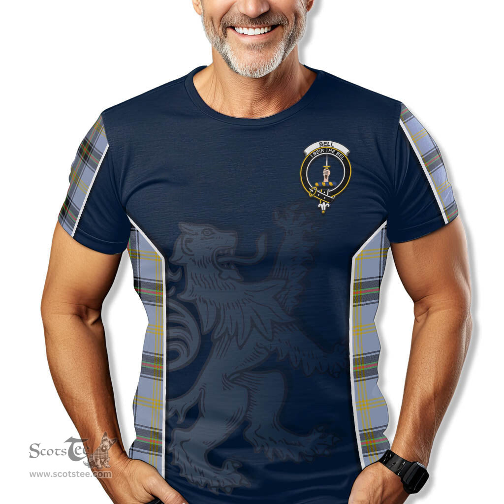 ScotsTee Shop Scottish Bell Clan Crest Scottish Lion Rampant Sport Style Tartan T Shirt
