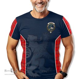 ScotsTee Shop Scottish Burnett Modern Clan Crest Scottish Lion Rampant Sport Style Tartan T Shirt