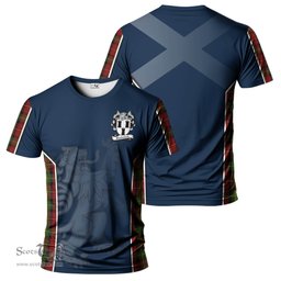 ScotsTee Shop Scottish Blackstock Red Dress Clan Crest Scottish Lion Rampant Sport Style Tartan T Shirt