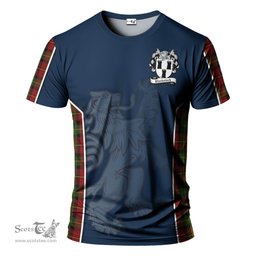 ScotsTee Shop Scottish Blackstock Red Dress Clan Crest Scottish Lion Rampant Sport Style Tartan T Shirt