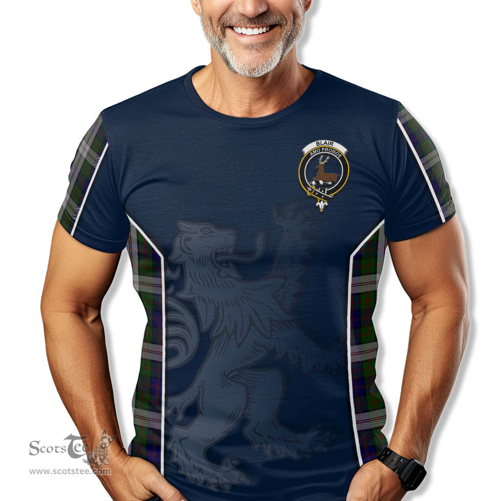 ScotsTee Shop Scottish Blair Dress Clan Crest Scottish Lion Rampant Sport Style Tartan T Shirt