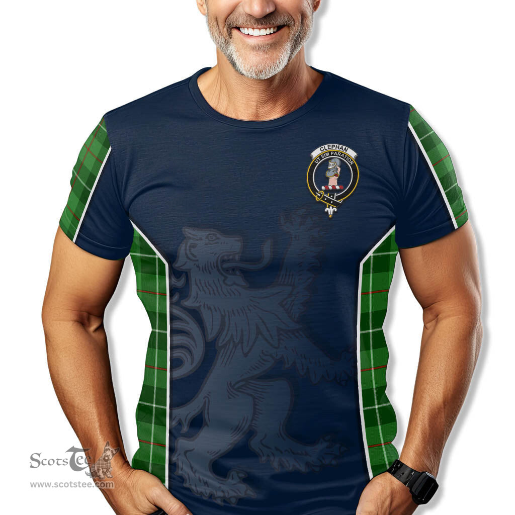 ScotsTee Shop Scottish Clephan Clan Crest Scottish Lion Rampant Sport Style Tartan T Shirt
