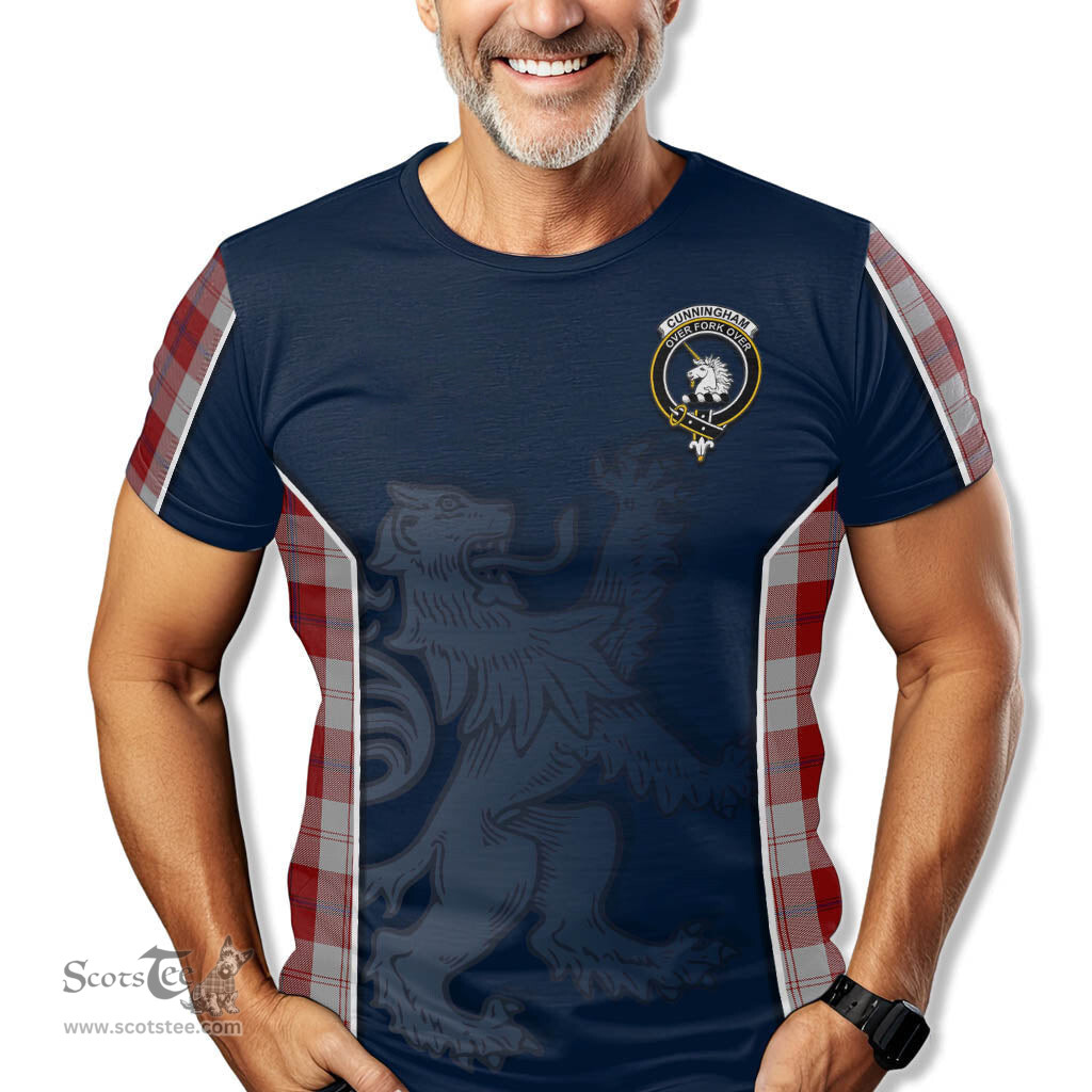 ScotsTee Shop Scottish Cunningham Dress Clan Crest Scottish Lion Rampant Sport Style Tartan T Shirt
