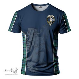 ScotsTee Shop Scottish Campbell of Cawdor Ancient Clan Crest Scottish Lion Rampant Sport Style Tartan T Shirt