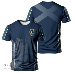 ScotsTee Shop Scottish Carmichael Ancient Clan Crest Scottish Lion Rampant Sport Style Tartan T Shirt