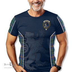 ScotsTee Shop Scottish Carmichael Ancient Clan Crest Scottish Lion Rampant Sport Style Tartan T Shirt