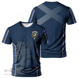 ScotsTee Shop Scottish Edmonstone Clan Crest Scottish Lion Rampant Sport Style Tartan T Shirt