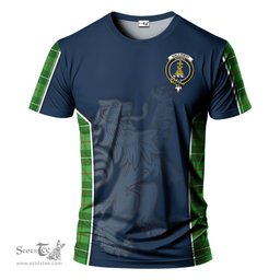 ScotsTee Shop Scottish Galloway Clan Crest Scottish Lion Rampant Sport Style Tartan T Shirt
