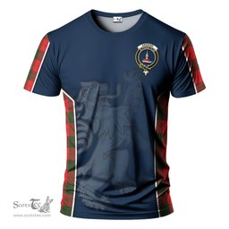 ScotsTee Shop Scottish Erskine Modern Clan Crest Scottish Lion Rampant Sport Style Tartan T Shirt
