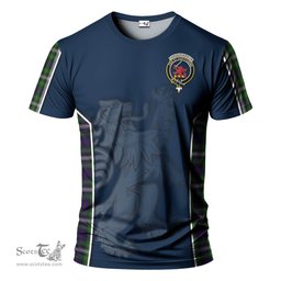 ScotsTee Shop Scottish Farquharson Dress Clan Crest Scottish Lion Rampant Sport Style Tartan T Shirt