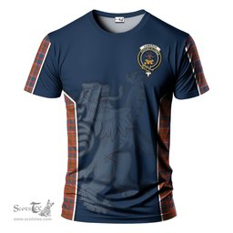 ScotsTee Shop Scottish Cameron of Lochiel Ancient Clan Crest Scottish Lion Rampant Sport Style Tartan T Shirt