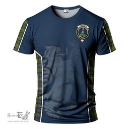 ScotsTee Shop Scottish Ferguson Modern Clan Crest Scottish Lion Rampant Sport Style Tartan T Shirt