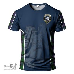 ScotsTee Shop Scottish Galbraith Clan Crest Scottish Lion Rampant Sport Style Tartan T Shirt