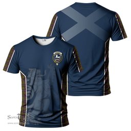 ScotsTee Shop Scottish Cochrane Modern Clan Crest Scottish Lion Rampant Sport Style Tartan T Shirt