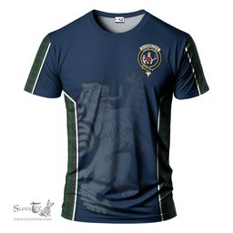 ScotsTee Shop Scottish Elphinstone Clan Crest Scottish Lion Rampant Sport Style Tartan T Shirt