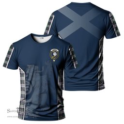 ScotsTee Shop Scottish Campbell of Cawdor Dress Clan Crest Scottish Lion Rampant Sport Style Tartan T Shirt