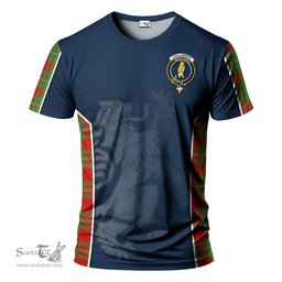 ScotsTee Shop Scottish Callander Modern Clan Crest Scottish Lion Rampant Sport Style Tartan T Shirt