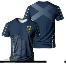 ScotsTee Shop Scottish Campbell Ancient 02 Clan Crest Scottish Lion Rampant Sport Style Tartan T Shirt