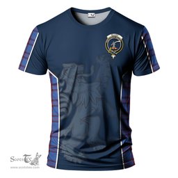 ScotsTee Shop Scottish Elliot Modern Clan Crest Scottish Lion Rampant Sport Style Tartan T Shirt