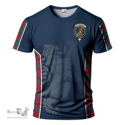 ScotsTee Shop Scottish Fotheringham Modern Clan Crest Scottish Lion Rampant Sport Style Tartan T Shirt