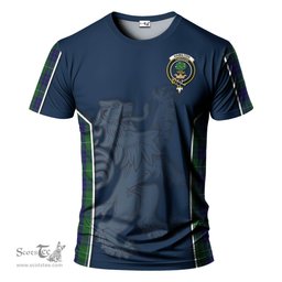 ScotsTee Shop Scottish Hamilton Green Hunting Clan Crest Scottish Lion Rampant Sport Style Tartan T Shirt