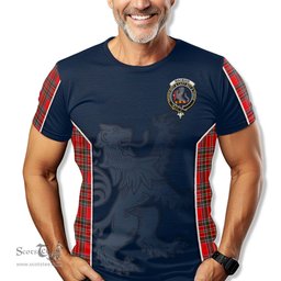 ScotsTee Shop Scottish MacBain Clan Crest Scottish Lion Rampant Sport Style Tartan T Shirt