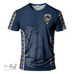 ScotsTee Shop Scottish MacDonald Ancient Clan Crest Scottish Lion Rampant Sport Style Tartan T Shirt