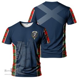 ScotsTee Shop Scottish Lennox Modern Clan Crest Scottish Lion Rampant Sport Style Tartan T Shirt