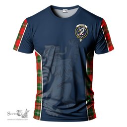 ScotsTee Shop Scottish Lennox Modern Clan Crest Scottish Lion Rampant Sport Style Tartan T Shirt