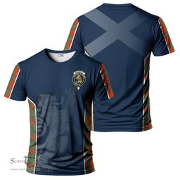 ScotsTee Shop Scottish MacGregor Ancient Clan Crest Scottish Lion Rampant Sport Style Tartan T Shirt
