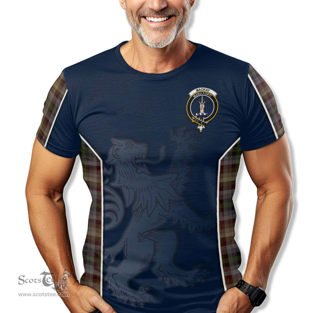 ScotsTee Shop Scottish MacKay of Strathnaver Clan Crest Scottish Lion Rampant Sport Style Tartan T Shirt