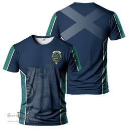 ScotsTee Shop Scottish Irvine Ancient Clan Crest Scottish Lion Rampant Sport Style Tartan T Shirt