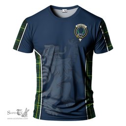 ScotsTee Shop Scottish MacArthur Modern Clan Crest Scottish Lion Rampant Sport Style Tartan T Shirt