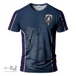 ScotsTee Shop Scottish Home Modern Clan Crest Scottish Lion Rampant Sport Style Tartan T Shirt