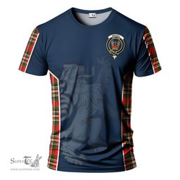 ScotsTee Shop Scottish MacGill Modern Clan Crest Scottish Lion Rampant Sport Style Tartan T Shirt