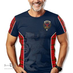 ScotsTee Shop Scottish MacDonell of Keppoch Modern Clan Crest Scottish Lion Rampant Sport Style Tartan T Shirt